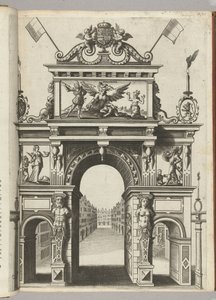 Triumfporten med Ernst som räddade Belgica från Discordia, 1594 av Anonymous
