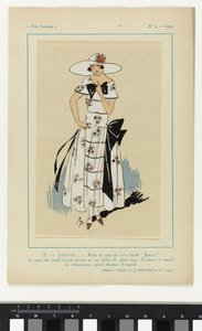 Mycket parisisk, 1923, nr 5: 17.- BLYGHET. - 1. Slöjdklänning... av Anonymous