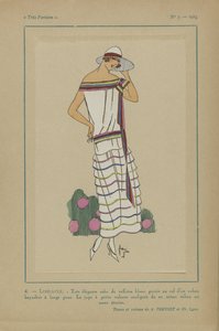 Mycket parisisk, 1923, nr 7: 4.- SLIDA. - Mycket elegant taftklänning... av Anonymous