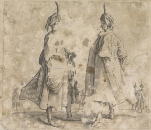 Två män i kappor med turbaner på huvudet Costume Studies (serietitel) av Anonymous