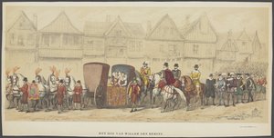 Utrechts maskerad, tavla e: hovet, 1856 Domstolen i Willem den Eerste (titel på föremålet) The Founders of Dutch Freedom, (tid av William I) presenterad av H.H. medlemmar av Utrecht studentkår, för att fira dess 220-årsjubileum av Anonymous