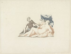 Venus spioneras av en satyr av Anonymous
