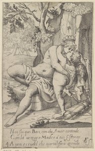 Venus kysser Amor Scener med Venus och Amor (kopior) (serietitel) Scherzi d