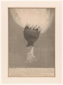 Verongelukken van de luchtballon van Pilatre de Rozier en Romain boven Boulogne, 15 juni 1785 Ascension ödelagd av Pilatre de Rosier och Romain, vid Château de la Muette den 21 november 1783, efter att ha erhållit betydande medel från regeringen 1784 av Anonymous