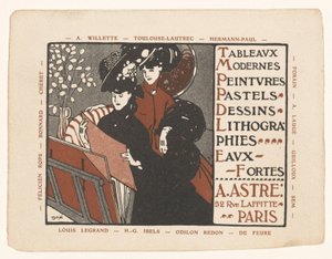 Visitkort från konsthandlaren Achille Astre i Paris av Anonymous