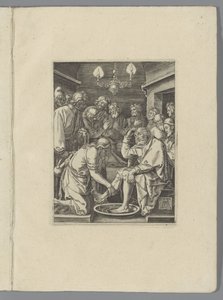 Voetwassing av Peter The Little Pass (serietitel) Passio Christi Ab Alberto Durer Nürnbergfigur (serietitel) av Anonymous