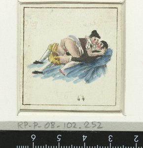 Par som älskar, man och kvinna klädd Eight Erotic Scene (serietitel) av Anonymous