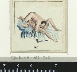 Par som älskar, mannen vänds på kvinnan Eight Erotic Scene (serietitel) av Anonymous