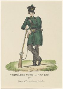 Van Dams frivilliga jägare, 1830 Voluntary Hunter of Van Dam 1830 (titel på objekt) av Anonymous