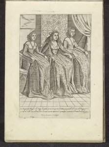 Vrouw van de doge met twee vrouwen Scènes uit het Venetiaanse leven (serietitel) Habiti d