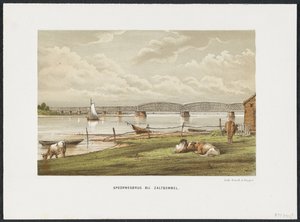 Waal-bron nära Zaltbommel, 1869 Järnvägsbron vid Zaltbommel (titel på objekt) Main Railway Bridges i Nederländerna (serietitel) av Anonymous