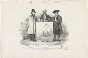 Vapensköld med belgiska, javaneser och holländare, 1826 av Anonymous
