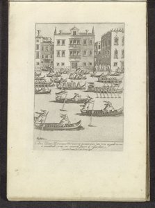 Tävling av gondoler och roddbåtar i Venedig Scener ur det venetianska livet (serietitel) Habiti d