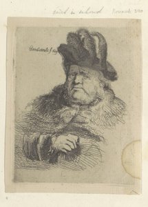 Sittande tung man med hög hatt Recueil de quatre-vingt-cinq estampes originales (serietitel) av Anonymous