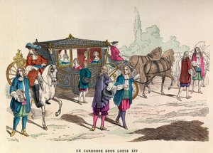 En vagn, kung Ludvig XIV:s regeringstid på 1600-talet - En vagn, kung Ludvig XIV:s regeringstid - privat samling av Anonymous Anonymous