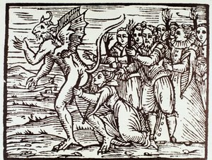 En häxa kysser satan (gravyr av Anonymous Anonymous