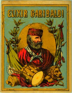 Annons för Elixir Garibaldi, med porträtt av den italienska patrioten av Anonymous Anonymous