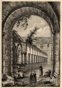 Före detta kloster av Cordeliers-klostret eller Saint-Francois de Quimper (Finistere) - - gravyr i "" PATRIE" - PECTURESSE BESKRIVNING AV FRANKRIKE I 6 BÅNGAR AV LUCIEN HUARD - slutet av 1800-talet av Anonymous Anonymous