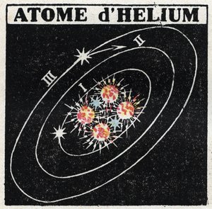 Atom och vetenskap: Helium Atom. Anonym illustration från 1925. Privat samling. av Anonymous Anonymous