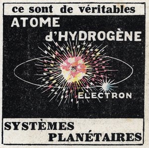 Atom och vetenskap: Väteatom. Anonym illustration från 1925. Privat samling. av Anonymous Anonymous