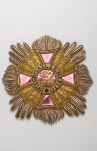Österrike - Leopoldorden: plakett av riddarstorkorset tillhörande Charles Louis Huguet, markis av Semonville (1759-1839) - Debut XIX-talet - Broderier av guld-, silver- och sidentrådar, crantilla, paljetter och glitter - Själ av stor duk och dugg av Anonymous Anonymous