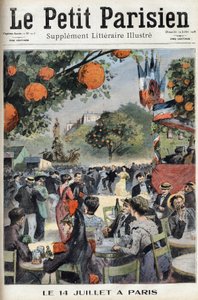 Bal den 14 juli i Paris. En av tidningen "" Le petit parisien"" den 19/07/1908. Privat samling. av Anonymous Anonymous