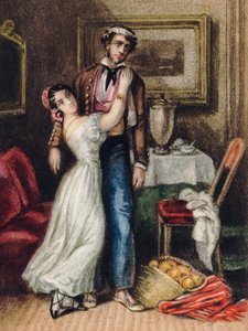 Carmen, av Merimee, Prosper (1803-1870). Färglitografi av Anonymous Anonymous