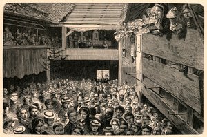 Firande av den katolska gudstjänsten i Porrentruy, Schweiz 1874, efter ett fotografi. Gravyr i "Les Missions Catholiques au XIXeme Siecle"" av Louis-Eugene (Louis Eugene) Louvet. privat samling. av Anonymous Anonymous