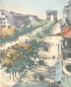 Champs Elysees (etsning) av Anonymous Anonymous