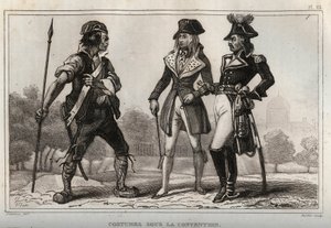 Kostymer enligt konventionen. Gravyr från 1859 i "" Le Monde. Alla folks historia från de mest avlägsna tiderna till våra dagar”. av M. E. de Lostalot-Bachoue (Lostalot Bachoue). Privat samling. av Anonymous Anonymous
