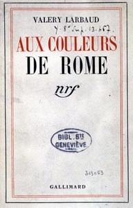 Omslag till "" In the Colours of Rome"" av Valéry Larbaud, Paris, Gallimard av Anonymous Anonymous