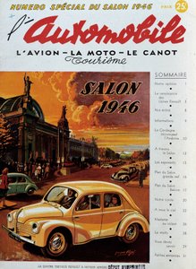 Omslag till ""The automobile"" publicerat i samband med bilmässan 1946. Privat samling av Anonymous Anonymous