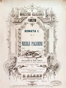 Omslag till partitur av Sonata 1, op 2 av N Paganini av Anonymous Anonymous