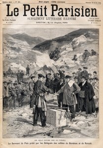 Pyrenéernas sed: fredseden avlagd av delegaerna i Baretous och Roncals dalar. En av tidningen "" Le Petite Parisien"" den 23/07/1893. av Anonymous Anonymous