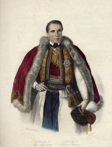 Daniel de Montenegro (1826-1860) (Danilo Aleksander Petrovic Njegos) - Danilo I, Prins av Montenegro - Anonym - 1853 - Litografi, akvarell - 40,7x30,9 - Privat samling av Anonymous Anonymous