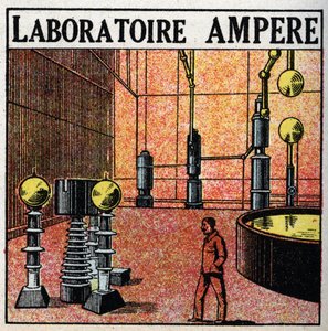 Elrör: Ampere laboratorium. Anonym illustration av 1925. Privat samling. av Anonymous Anonymous