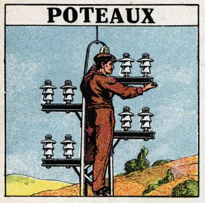 Elrör: elstolpar. Anonym illustration av 1925. Privat samling. av Anonymous Anonymous