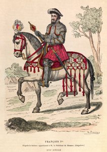 Ryttarporträtt av kung Francois I (1494 - 1547) - Ryttarporträtt av Frans I, kung av Frankrike (1494 - 1547) - privat samling av Anonymous Anonymous