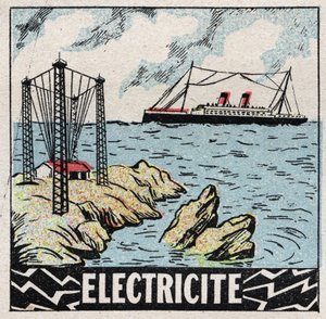 Eter (material): Electricite. Anonym illustration av 1925. Privat samling. av Anonymous Anonymous