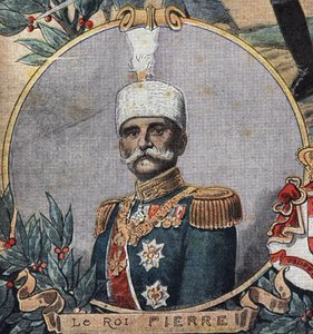 Första världskriget 1914-1918 (14-18): Porträtt av Peter I av Serbien (Peter Karadordevic eller Karageorgevich av Anonymous Anonymous