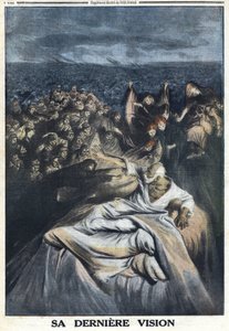 Första världskriget 1914-1918 (kriget 14-18). Francois Joseph I av Österrike (1830-1916) död. Hans senaste vision representerad här gör honom skyldig till alla de ökända brott han har begått. I "" Le Petité Journal" av Anonymous Anonymous