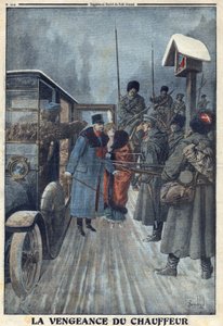Första världskriget 1914-1918 (kriget 14-18). Denon av sin chaufför som ville hämnas hans misshandel, tas den österrikiske generalen Skarbonovich till fånga i ett ryskt läger. I "" Le Petite Journal"", den 20/02/1916. Privat samling av Anonymous Anonymous