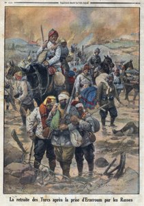 Första världskriget 1914-1918 (kriget 14-18). Turkarnas reträtt efter att ryssarna tagit Erzerum. I "" Le Petite Journal"", den 27/02/1916. Privat samling av Anonymous Anonymous