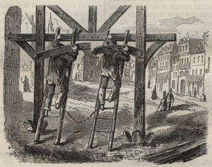 Forcats snickare vid Toulon Bagne på 1800-talet. Gravyr i "Fångarnas historia från deras skapelse till idag" (1877) av Pierre Zaccone (1817-1895) (Colonia Penale - Straffkoloni). Privat samling. av Anonymous Anonymous