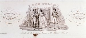 Frontispice av I due Figaro, verk av Alessandro Speranza av Anonymous Anonymous