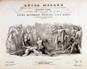 Frontispice av musikmusik av Luisa Miller, opera av Giuseppe Verdi av Anonymous Anonymous