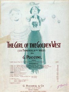 Frontispice av musikmusiken till The Girl of the West av Puccini av Anonymous Anonymous