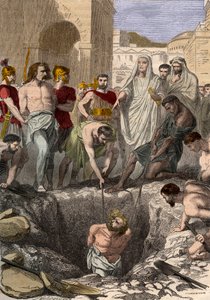 Galler begravda av romarna - Gravering av 1800-talet i "" National History illustrerad av Frankrike från de mest avlägsna tiderna till våra dagar" 1876 - Privat samling av Anonymous Anonymous