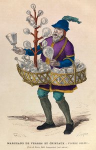 Glas- och kristallhandlare i Paris på 1400-talet - Glas- och kristallsäljare av Anonymous Anonymous