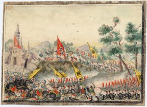 Guerre russo-turque de 1828-1829 - Rysk armé erövrade fästningen Izmail (Ismail) 1790 - Anonym - 1829 - Akvarell på papper - 19x26 - Privat samling av Anonymous Anonymous